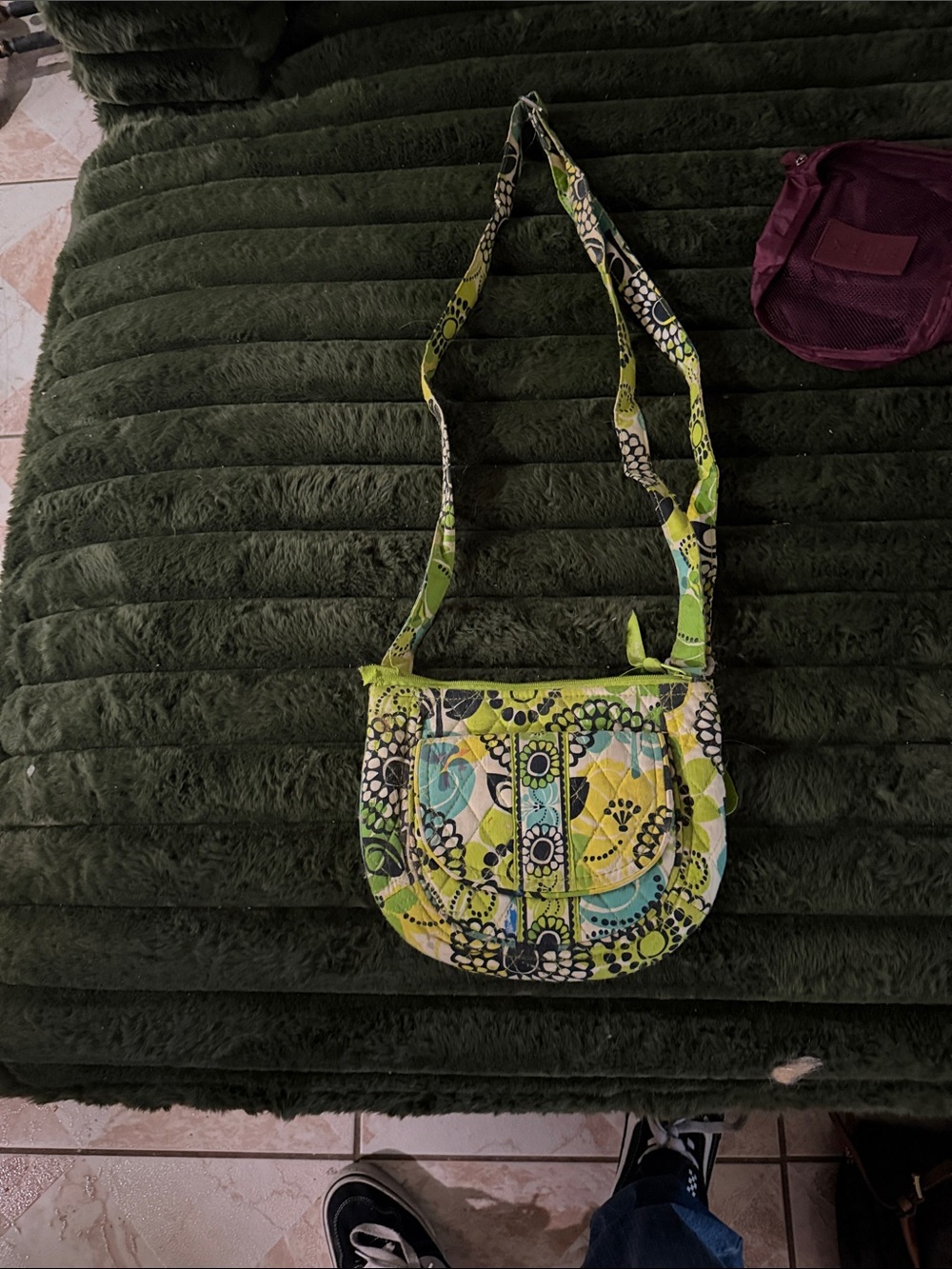 Green Patterned Crossbody vera Bradley Bag - Casual Floral Print